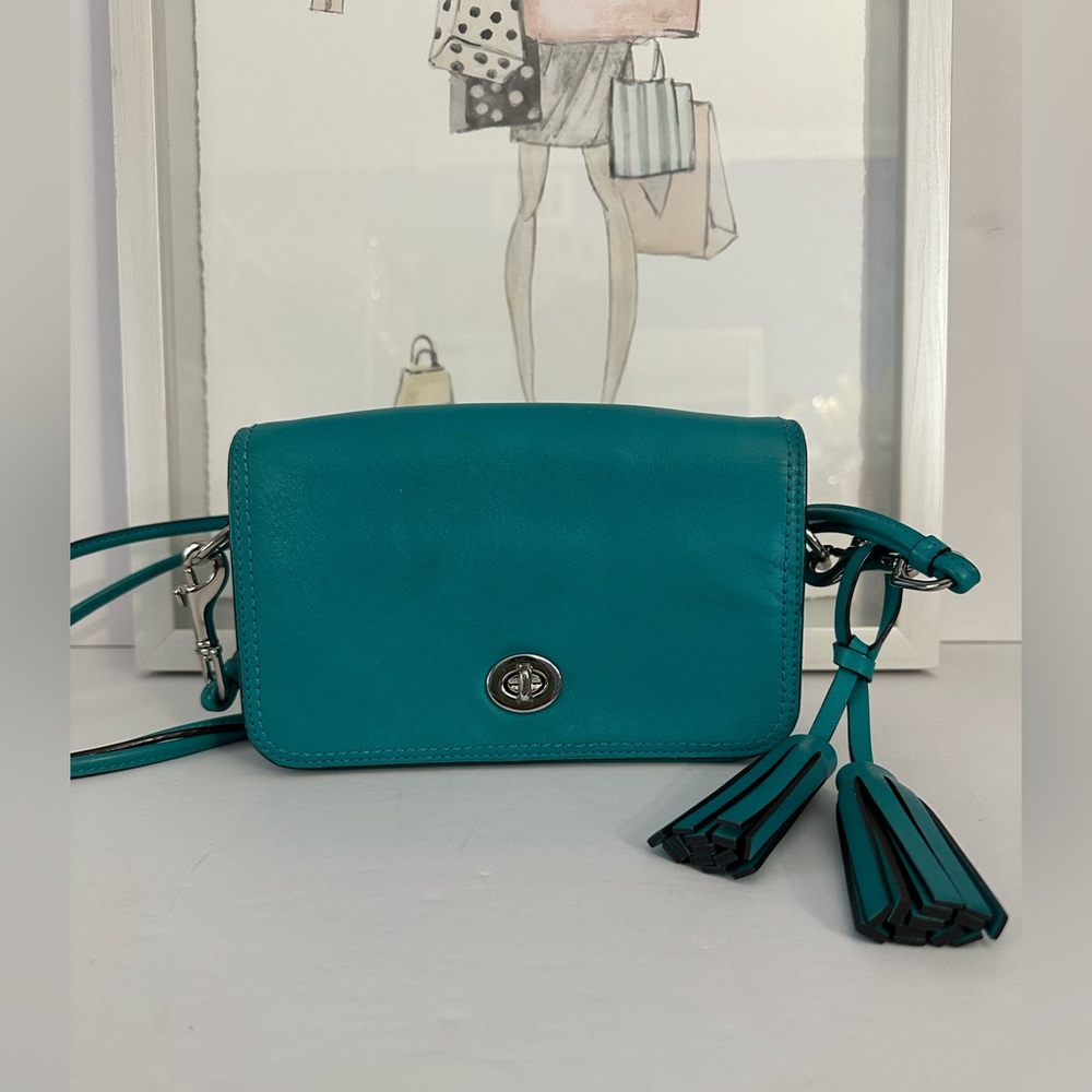 COACH Legacy Penny Blue Leather Small Crossbody Bag Vintage 19914